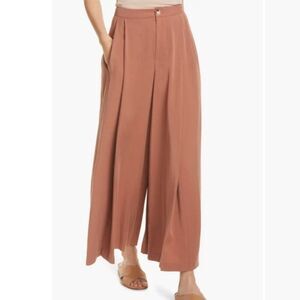 NWT Vince Pleated Culottes High Rise Wide Leg Brown Pants in Size 4